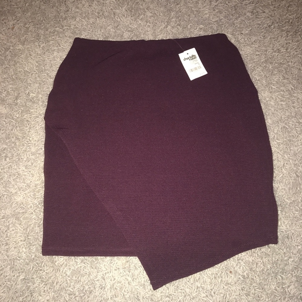 Charlotte Russe - Maroon Asymmetrical Skirt