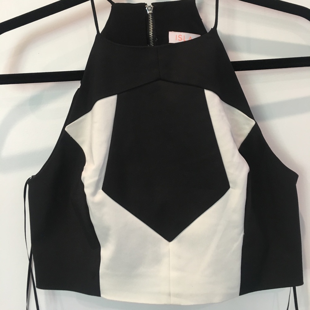 Isla Black and White Crop Top