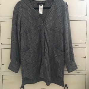 Isabel marant black white woven tweed tunic blouse