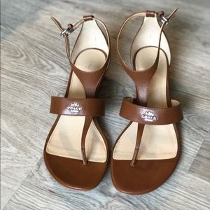 Brown Leather Coach Sandals