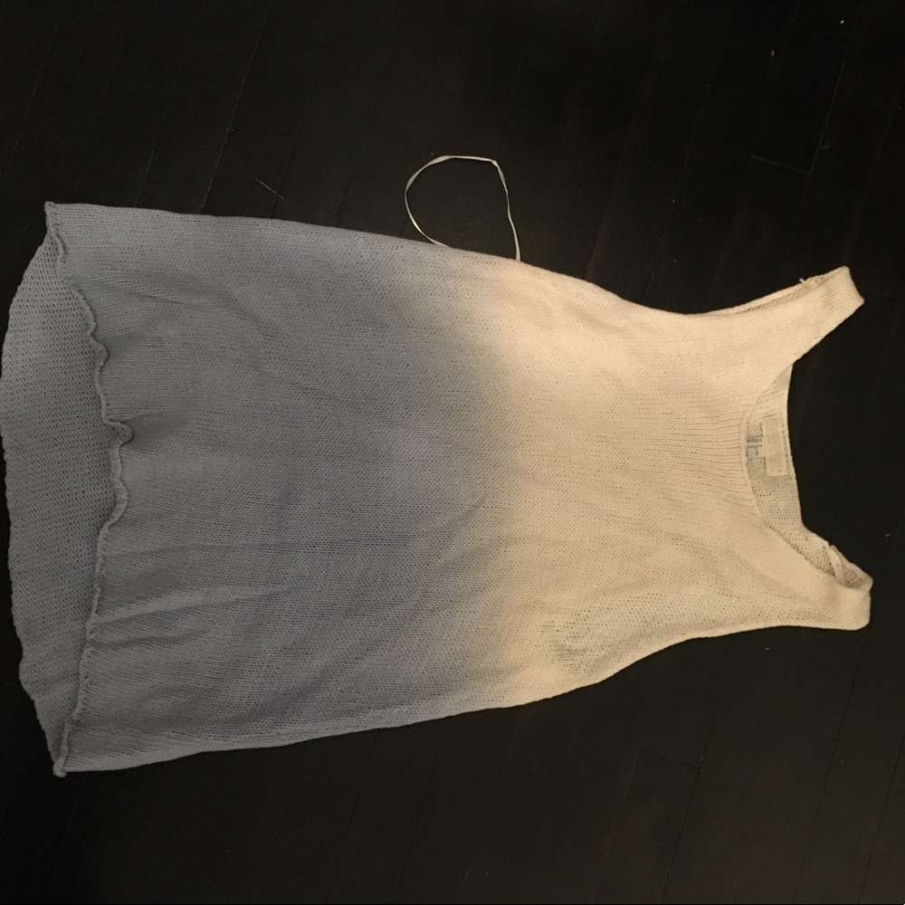 Knit blue and white shirt