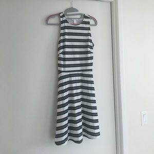 H&M striped white and grey dress