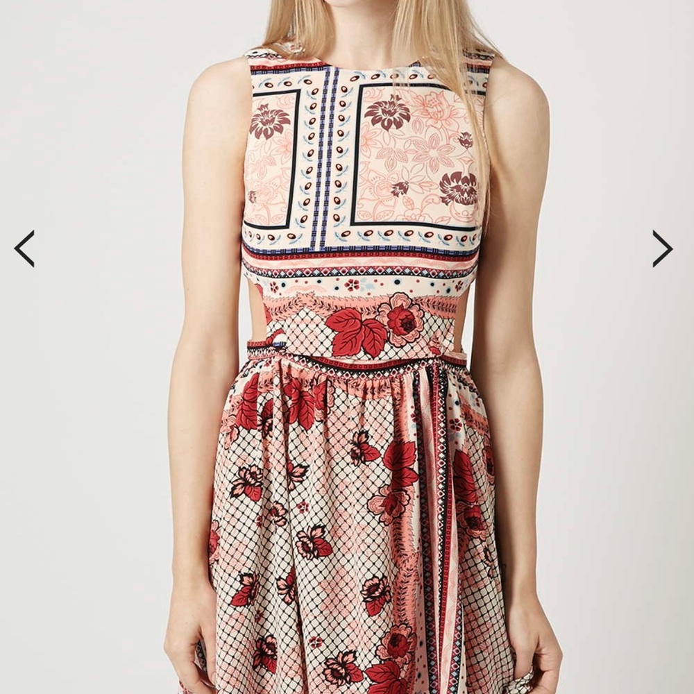 *last chance!!* Topshop Scarf Print Pinafore Sundress