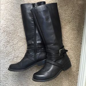 Steve Madden Black Boots with Buckles