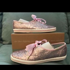 Pink Kate Spade glitter keds/sneakers