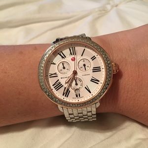Michele Serein two tone Rose gold watch head