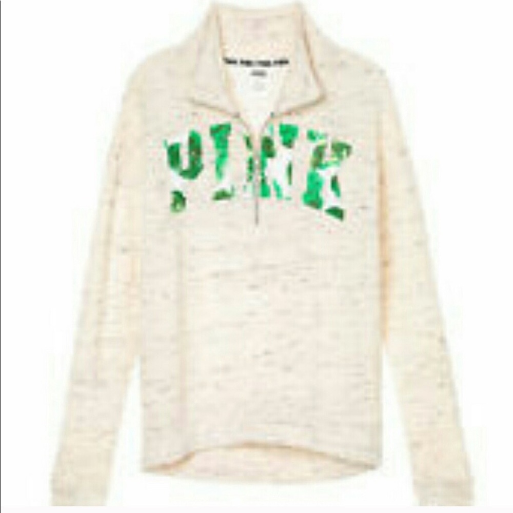 PINK tropical boyfriend half zip