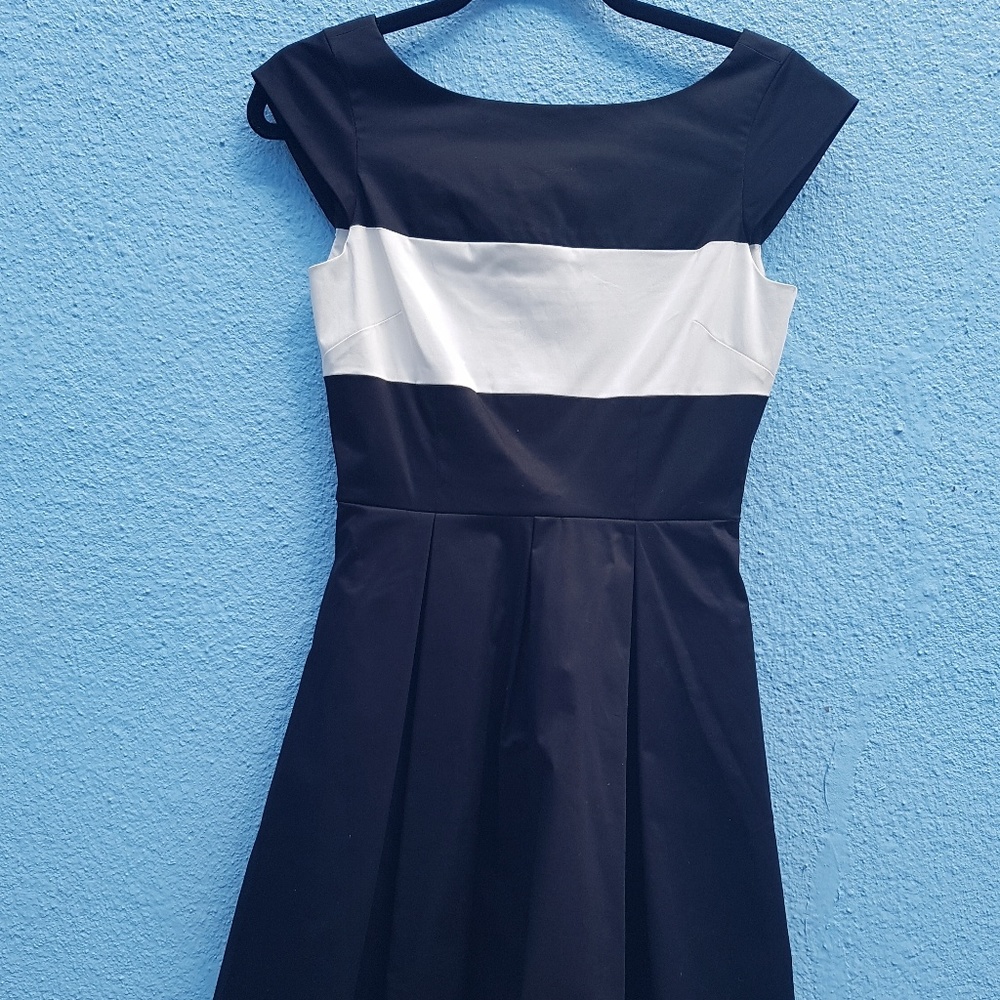 NWT Black and white a line dress