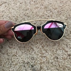 Dior Style Sunglasses with hot pink top