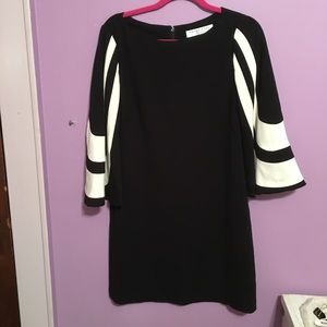 Trina Turk Dress Sz 6 Black with white