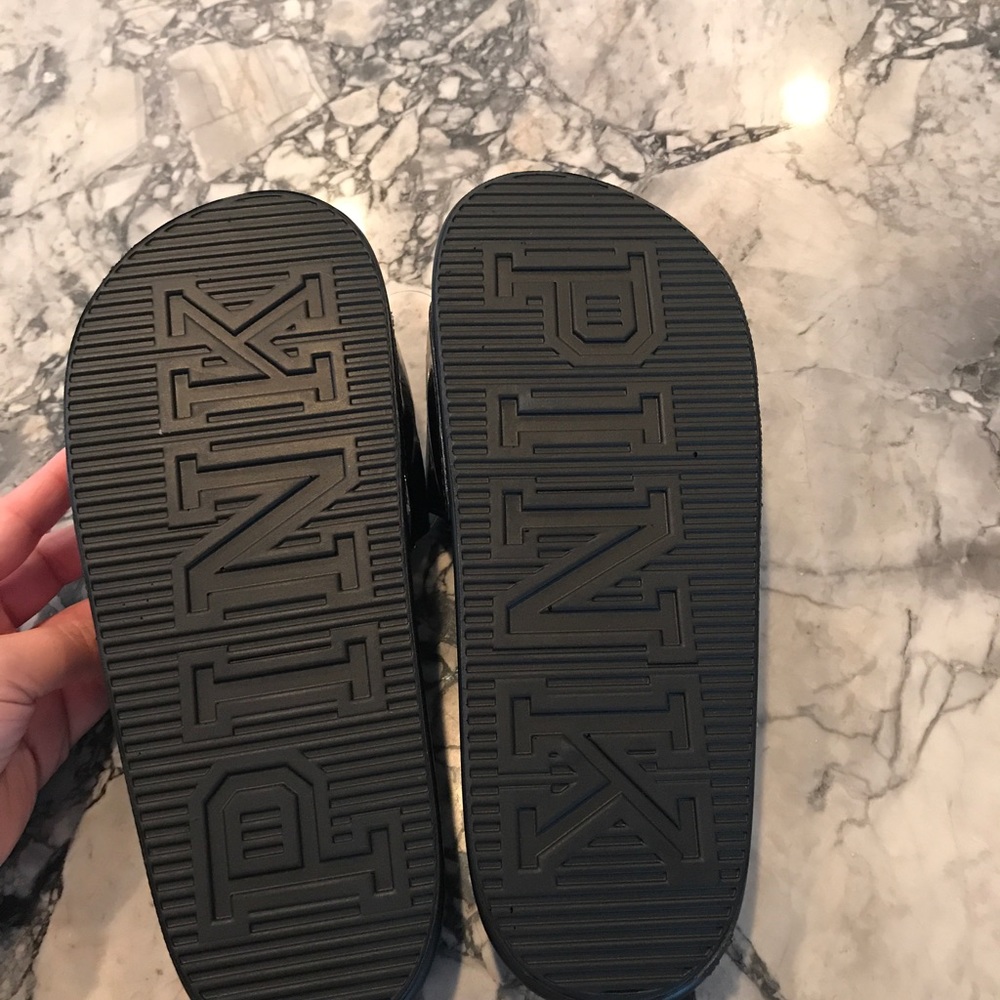 Pink Victoria's Secret Black Slides