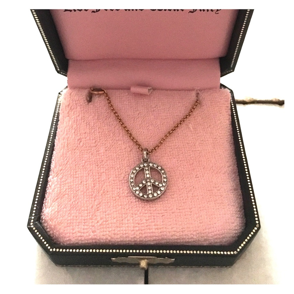 Juicy Couture Necklace Gold Peace Sign