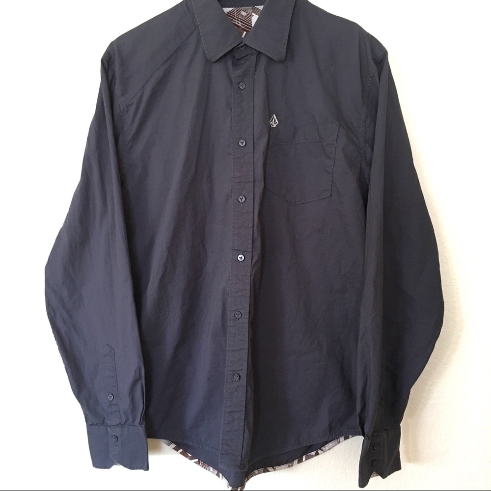 Men's Volcom Shirt Size Medium Grey long sleeve