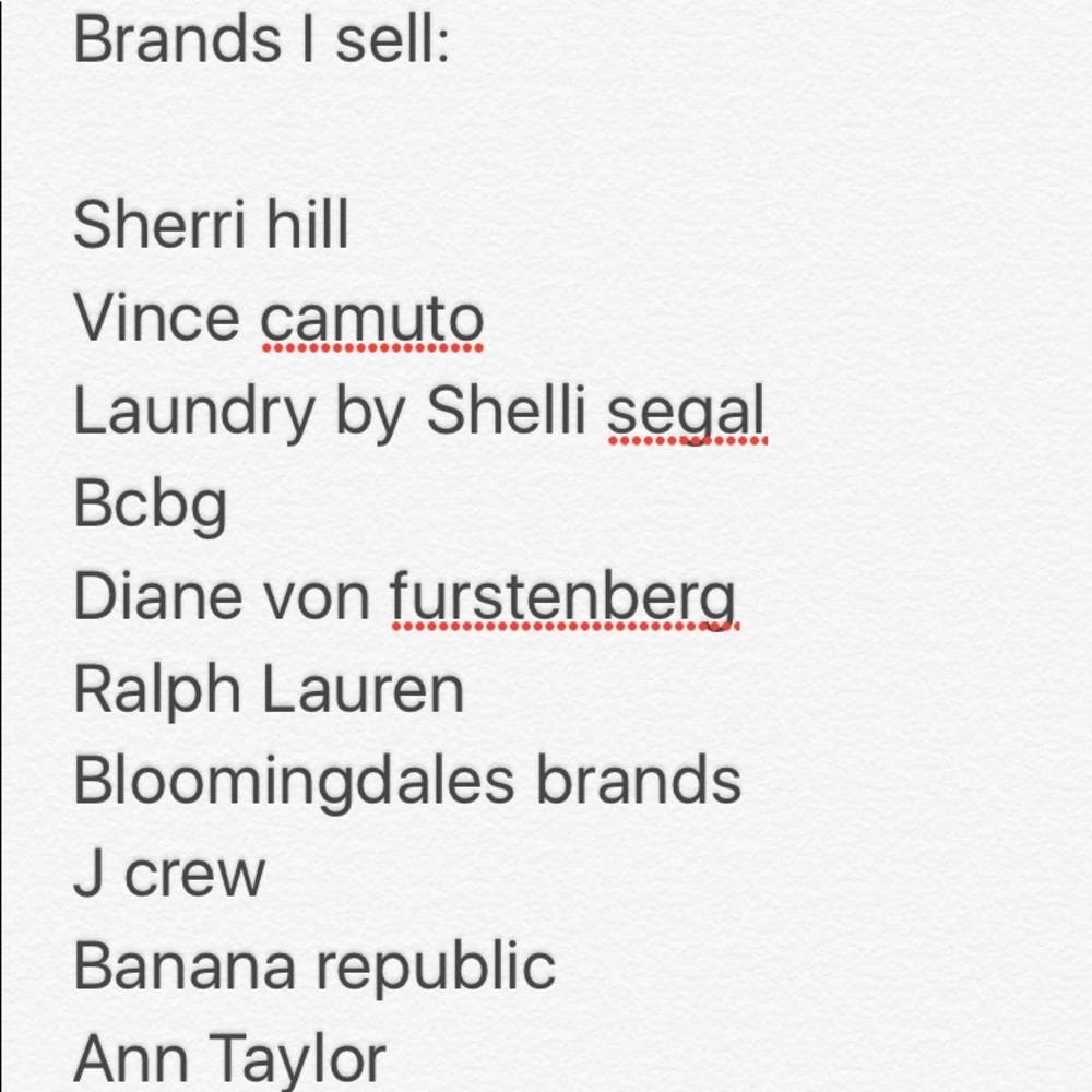Brands I sell