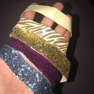 Lot of 5 elastic glitter headbands