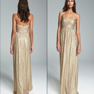 Amsale London gown strapless sweetheart gold sz 12