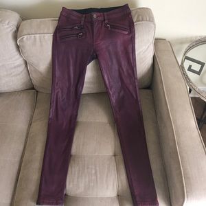 Burgundy leather pants