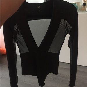 Windsor black mesh bodysuit size small