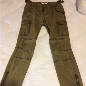 Cargo skinny pants with ankle zippers