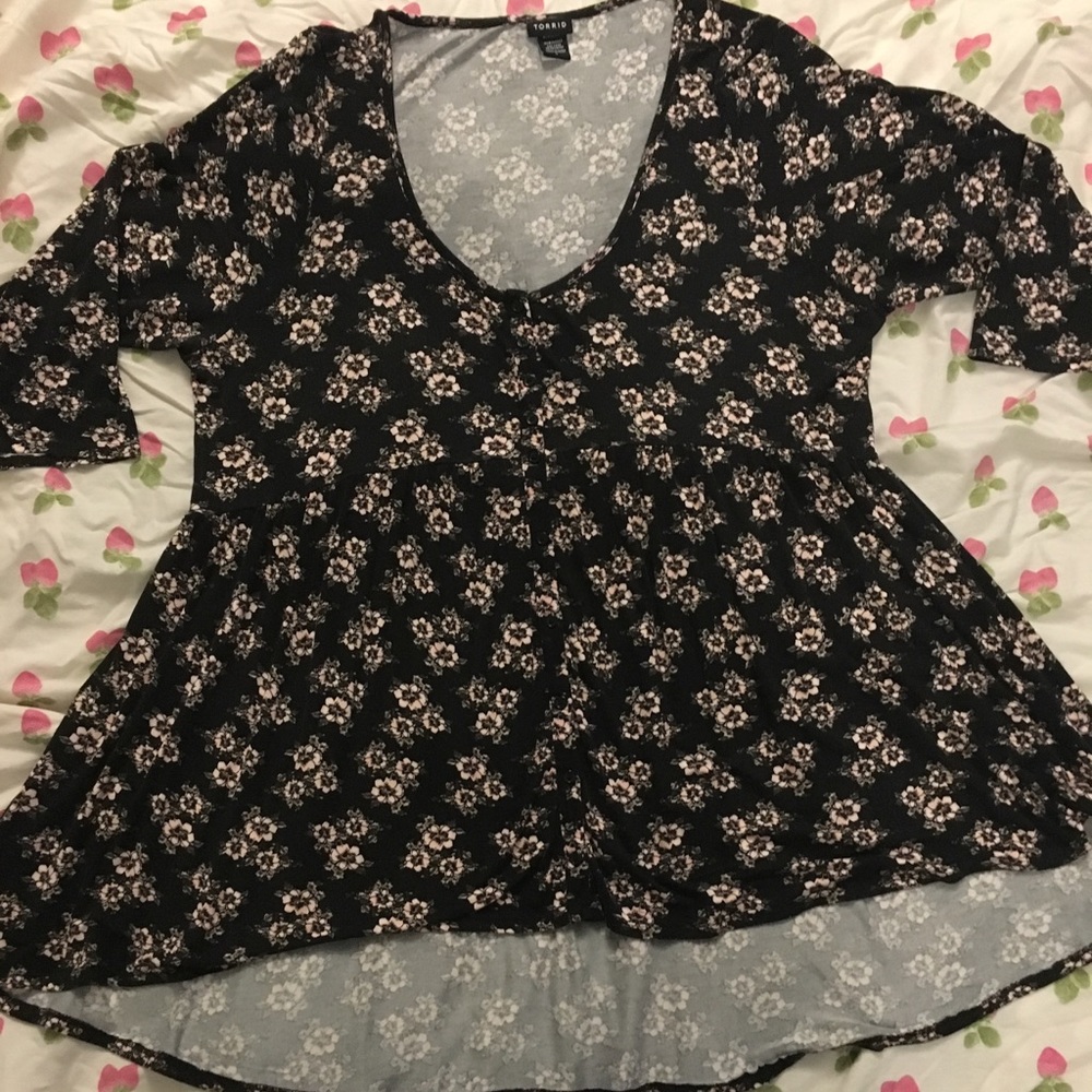 Torrid Baby Doll High Low Button Down Blouse