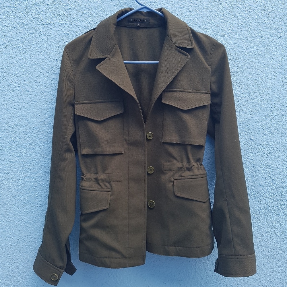Theory camo colored coat
