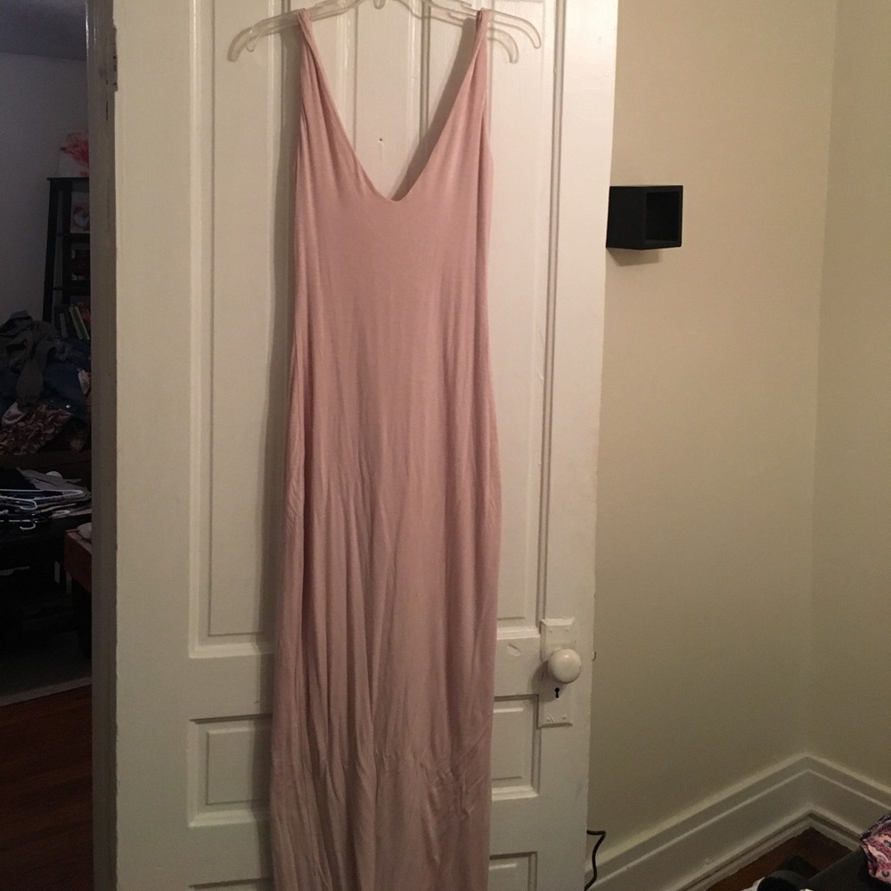 Deep v neck maxi dress