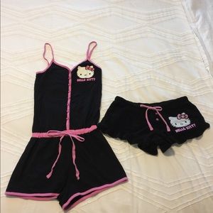 Hello kitty pjs romper and shorts