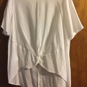 BCBG large white short sleeve top
