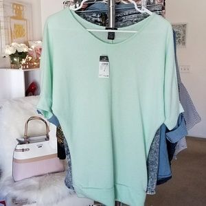 Mint Green scoop neck tunic sweater