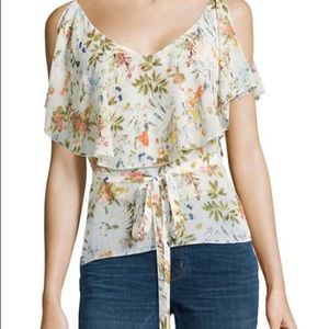 I-buffalo Jeans floral cold shoulder blouse