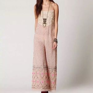 Free People Pink Sparkly Dressy Jumpsuit Romper