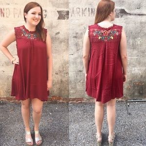 Umgee A-line Embroidered Dress