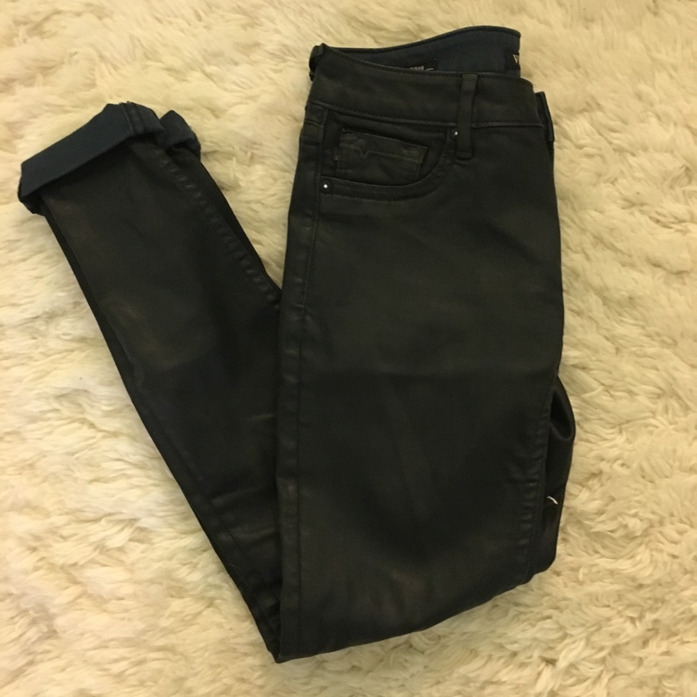 VIGOSS black coated skinny jeans waist24/length31!