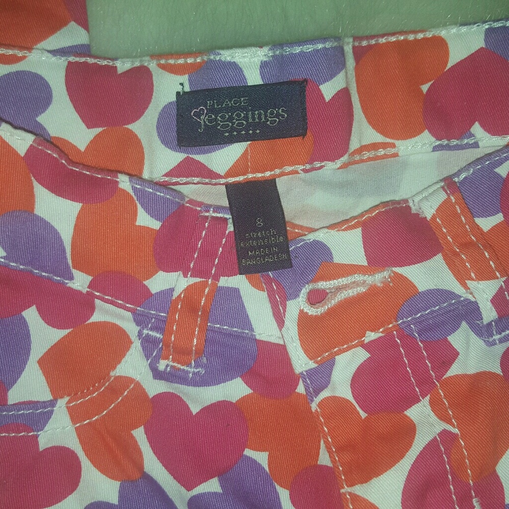 Children's place multi color hearts pants/jeggings