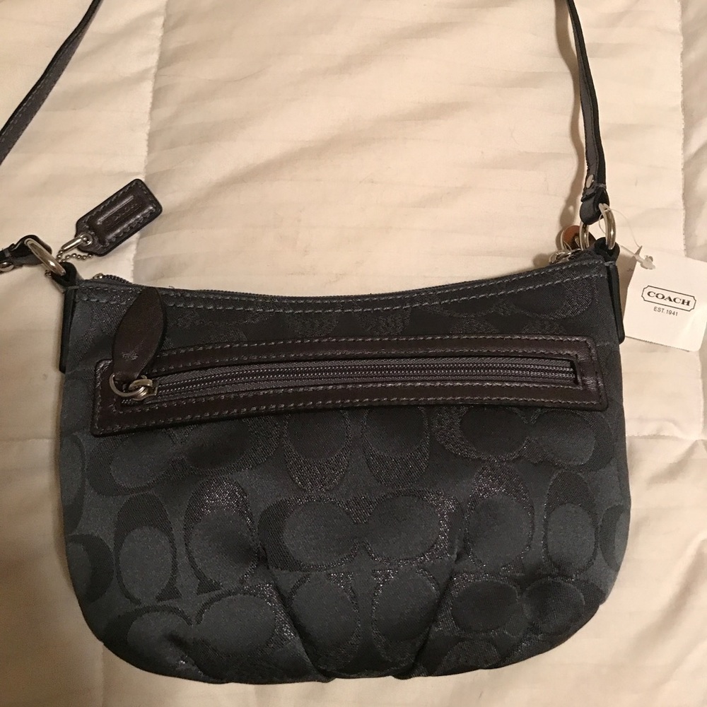 Coach Signature Sateen Pleated Crossbody