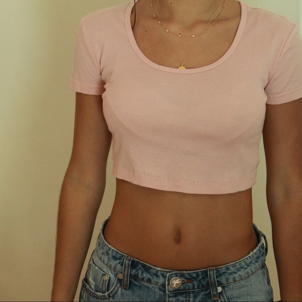 TopShop pink crop top