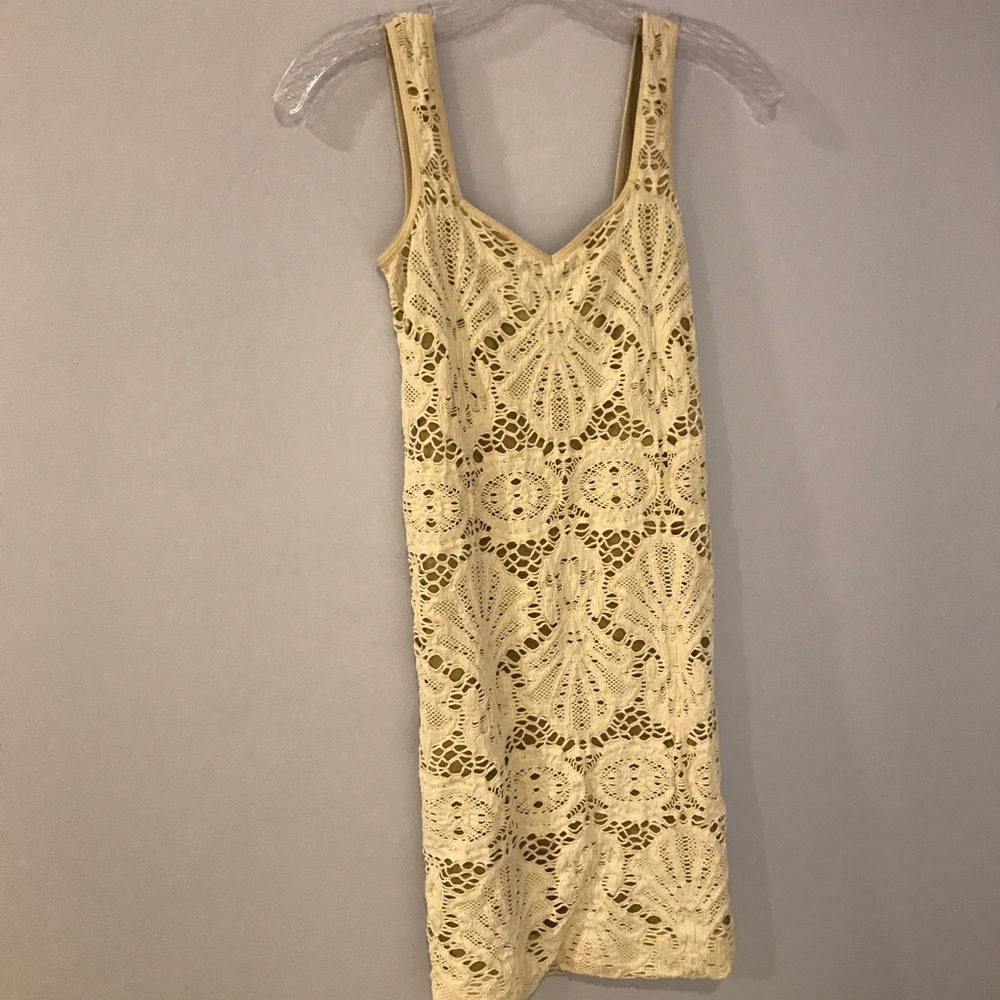 Free people white lace body on dress