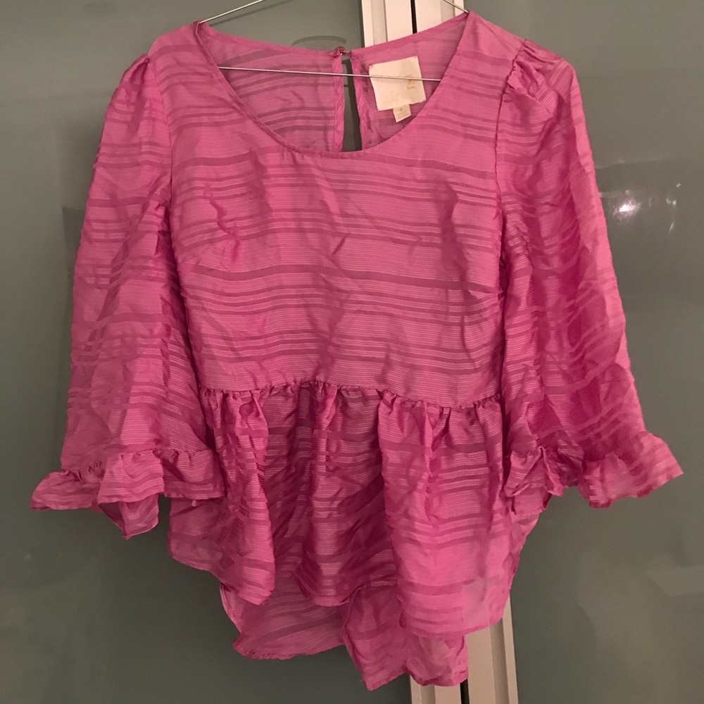 Open back long sleeve peplum