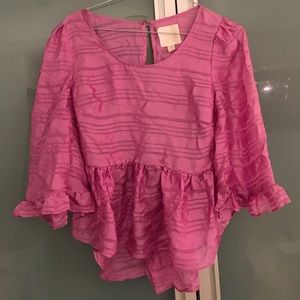 Open back long sleeve peplum