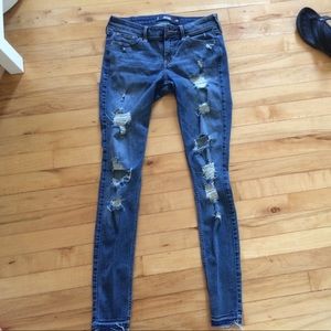 Hollister super skinny distressed low rise jeans