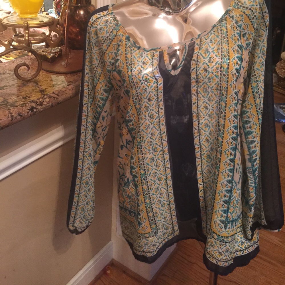Gifted Gorgeous sheer tunic peasant BoHo