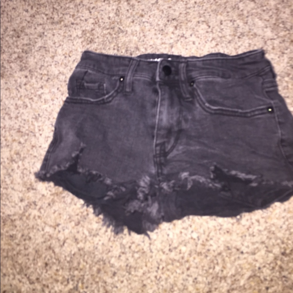 Black jean shorts