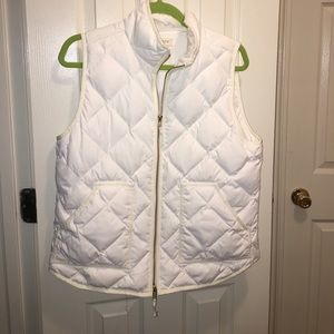 J Crew Factory Cream White Puffer Vest Medium