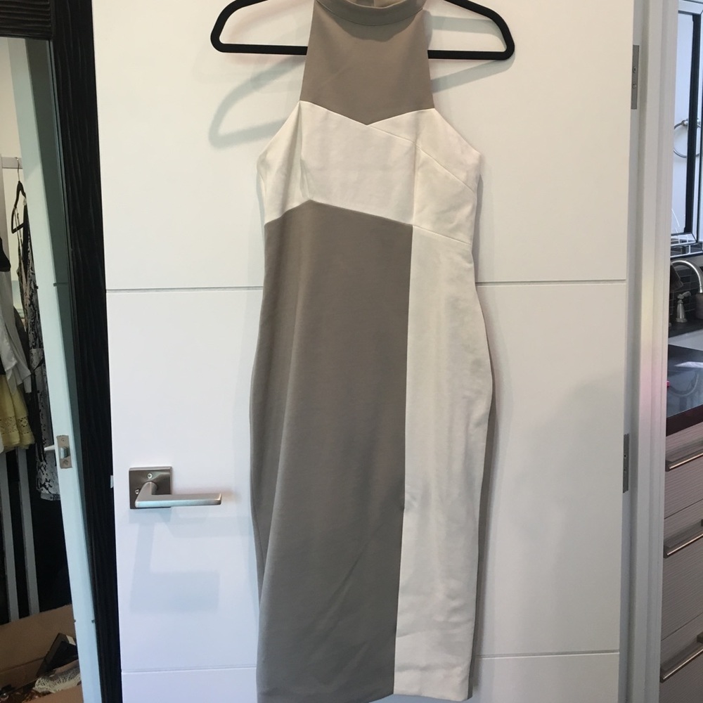 Finders Keepers Gray and White Dress