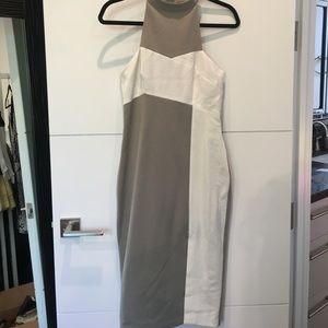 Finders Keepers Gray and White Dress