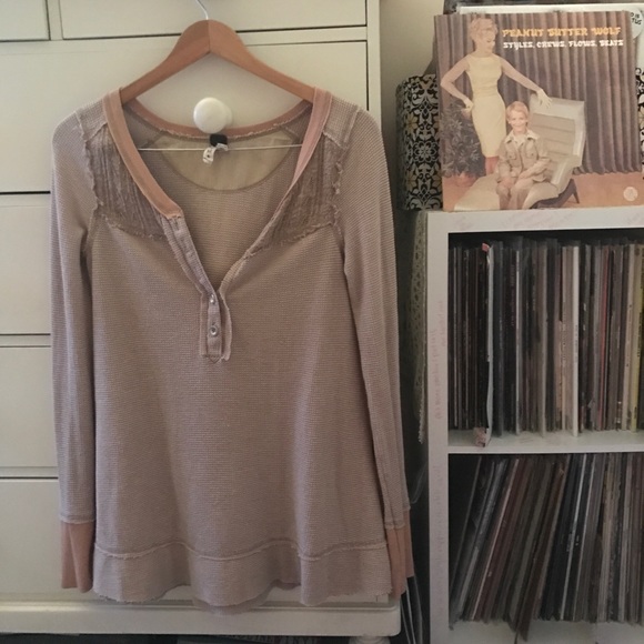 Free People Tops - We the Free Lace Thermal Henley