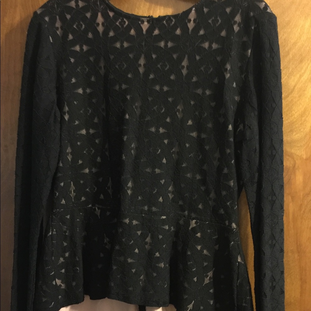 Black long sleeve BCBG MAXazria large peplum