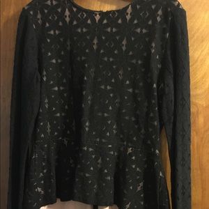Black long sleeve BCBG MAXazria large peplum