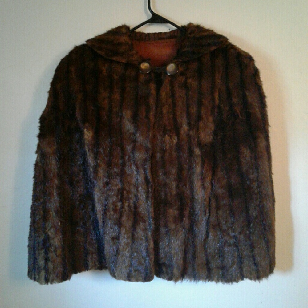 1930's Mink Fur Wrap With Silk Lining