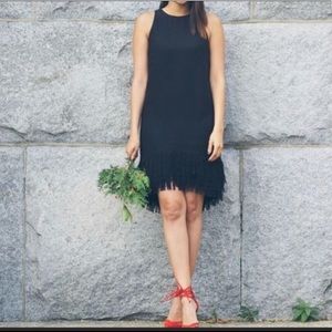 Banana Republic NWT Black fringe dress size 6